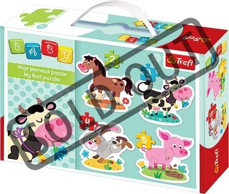 TREFL Baby puzzle Domácí zvířátka 4v1 (2,3,4,5 dílků)