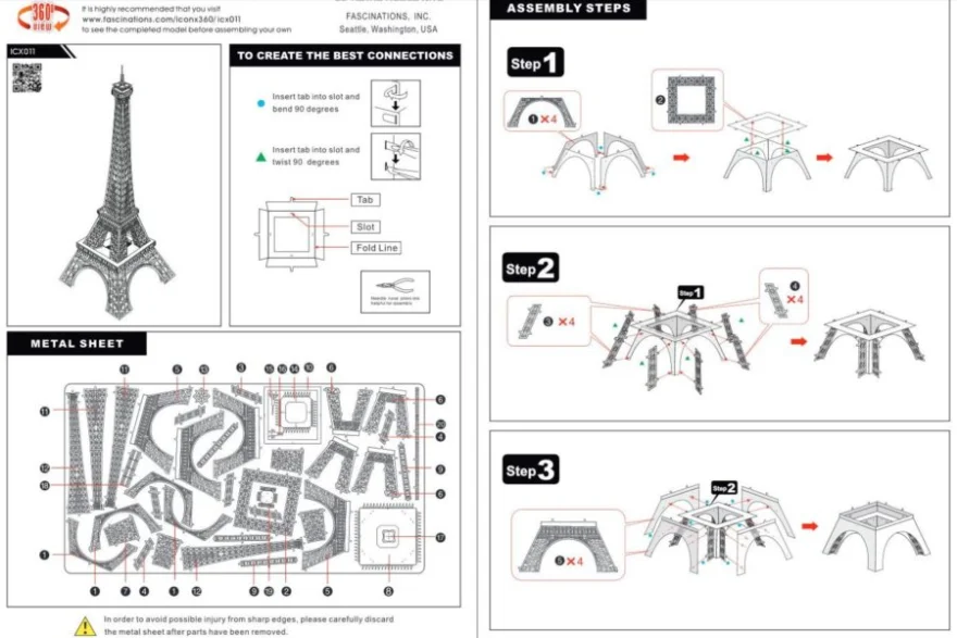 METAL EARTH 3D puzzle Eiffelova věž (ICONX)