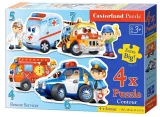 CASTORLAND Baby puzzle Záchranáři 4v1 (4,5,6,7 dílků)