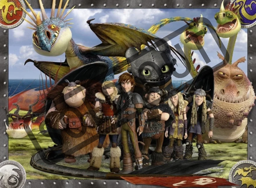 RAVENSBURGER Puzzle Jak vycvičit draka: Bezzubka a přátelé XXL 100 dílků