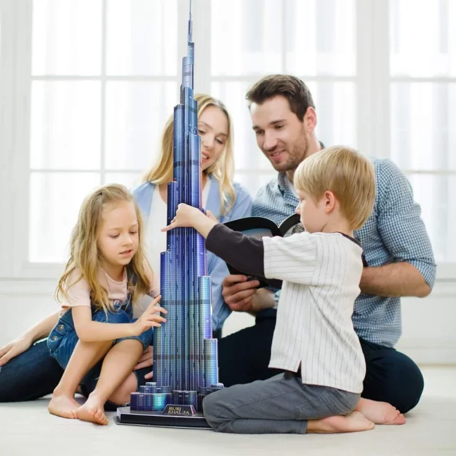 CUBICFUN Svítící 3D puzzle Burdž Chalífa 136 dílků